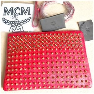 Authentic SPECIAL ED. MCM STARK LEATHER STUD BAG